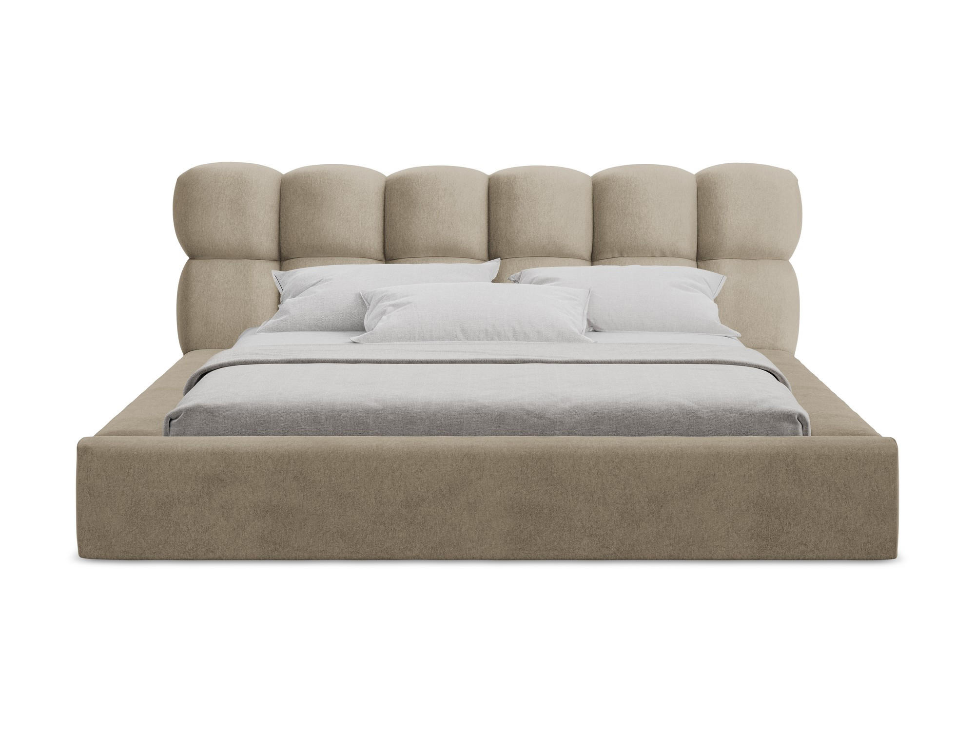 POLSTERBETT mit Bettkasten und Lattenrost 180x240 Beige - Beige/Schwarz, Kunststoff/Textil (140/200cm) - Makamii
