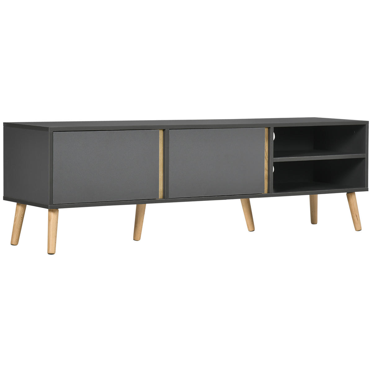 TV-MÖBEL Dunkelgrau 1 Stück - Dunkelgrau, Holzwerkstoff (150/45/35cm) - GiPP