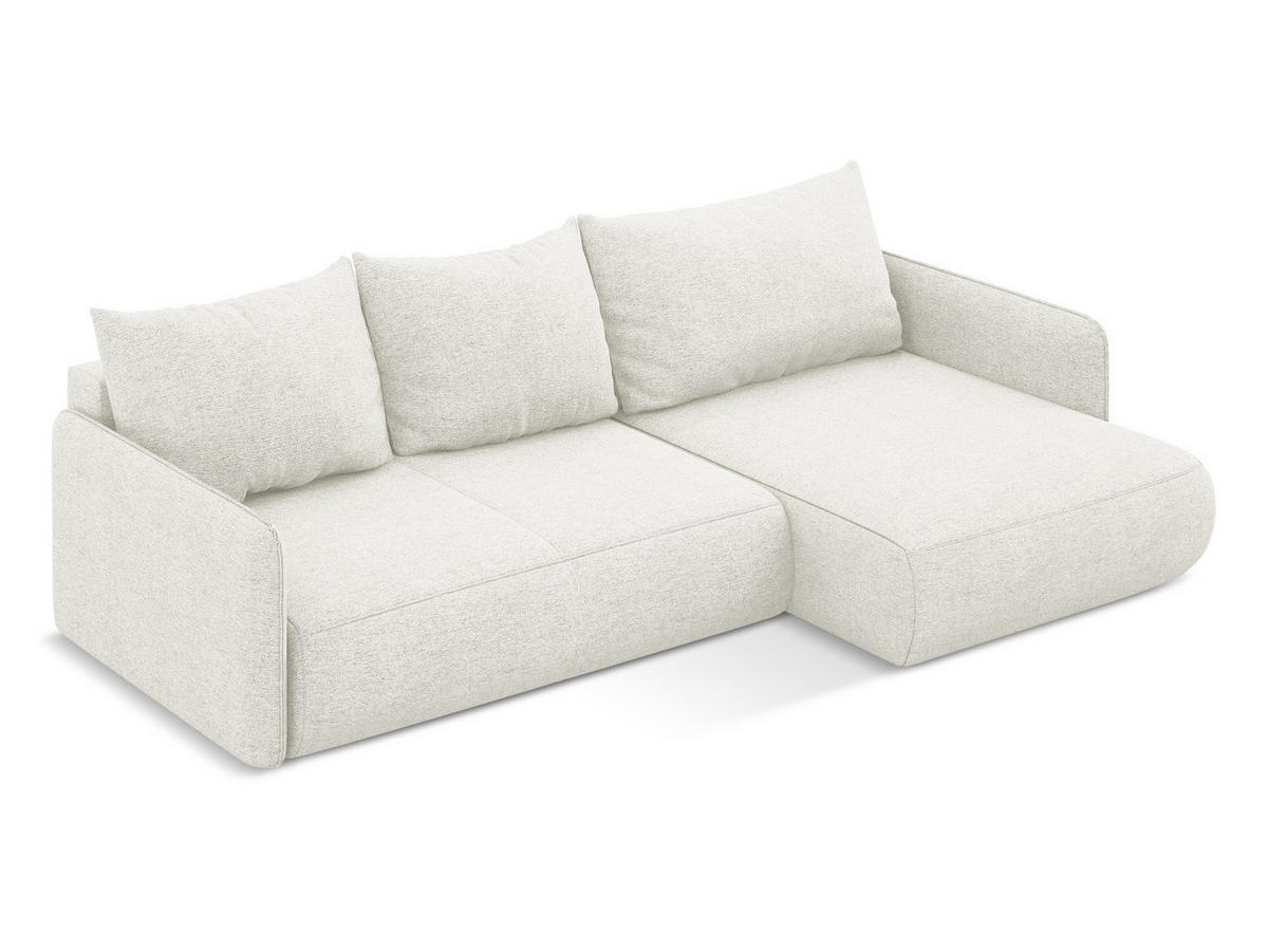 ECKSOFA mit Schlaffunktion Strukturstoff Stoff Grün - Dunkelgrün/Schwarz, Holz/Textil (236/162cm) - Makamii