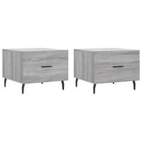 COUCHTISCHE 2 Stk. Grau Sonoma 50x50x40 cm Holzwerkstoff - Grau, Holzwerkstoff (50/50/40cm) - furnicato
