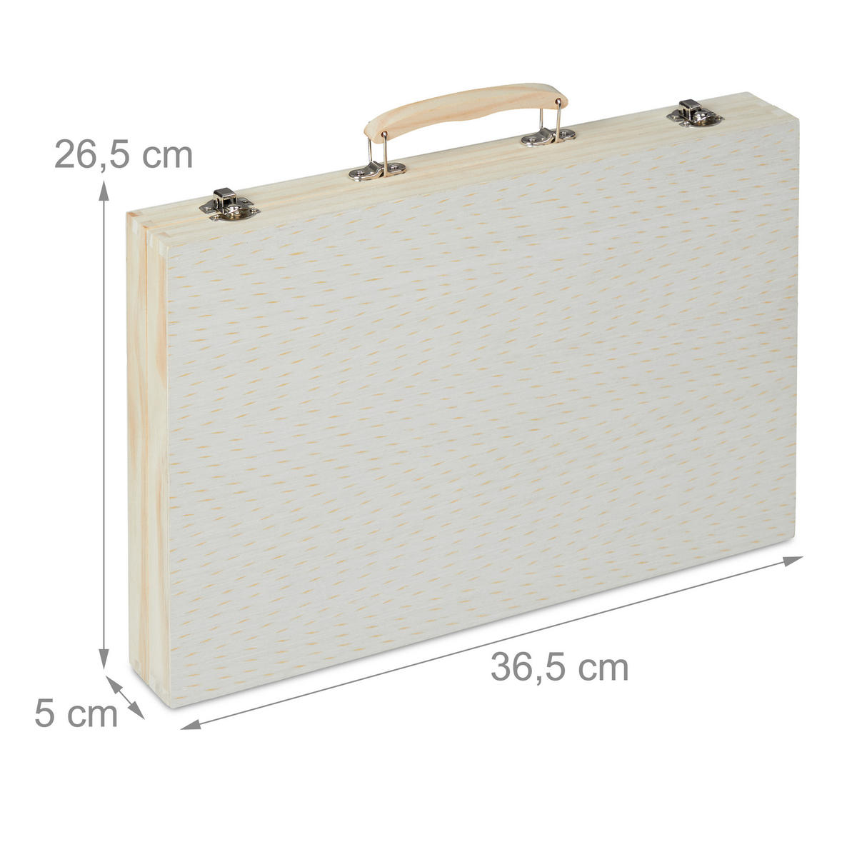 MALKOFFER - Hellbraun, Holz/Kunststoff (36.5/5/26.5cm) - Relaxdays