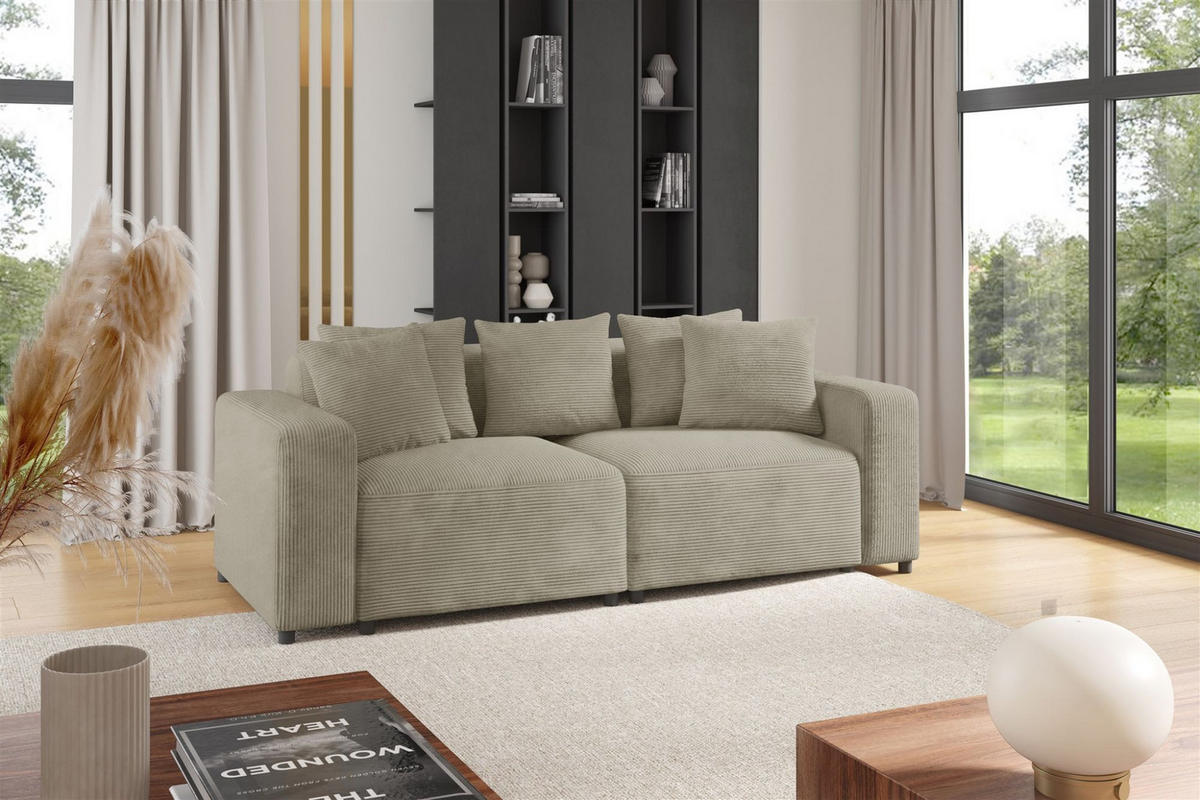SOFA Megan 2-sitzer In Poso - Beige, Holzwerkstoff/Textil (236/75/98cm) - Fun Möbel