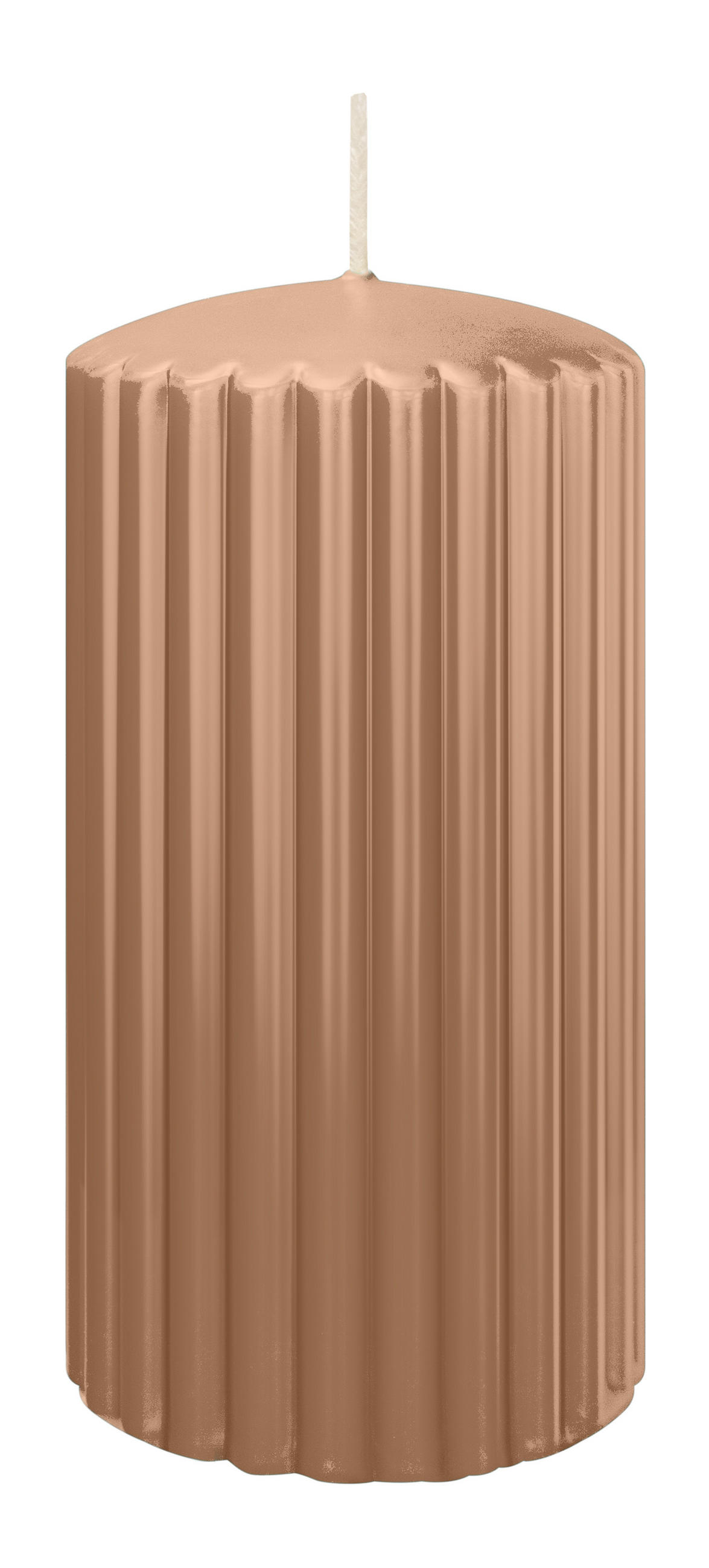 RILLEN KERZEN Caramel 150 x Ø 80 mm, 4 Stück - Beige, Paraffin (8/15/15cm) - Wiedemann Kerzen