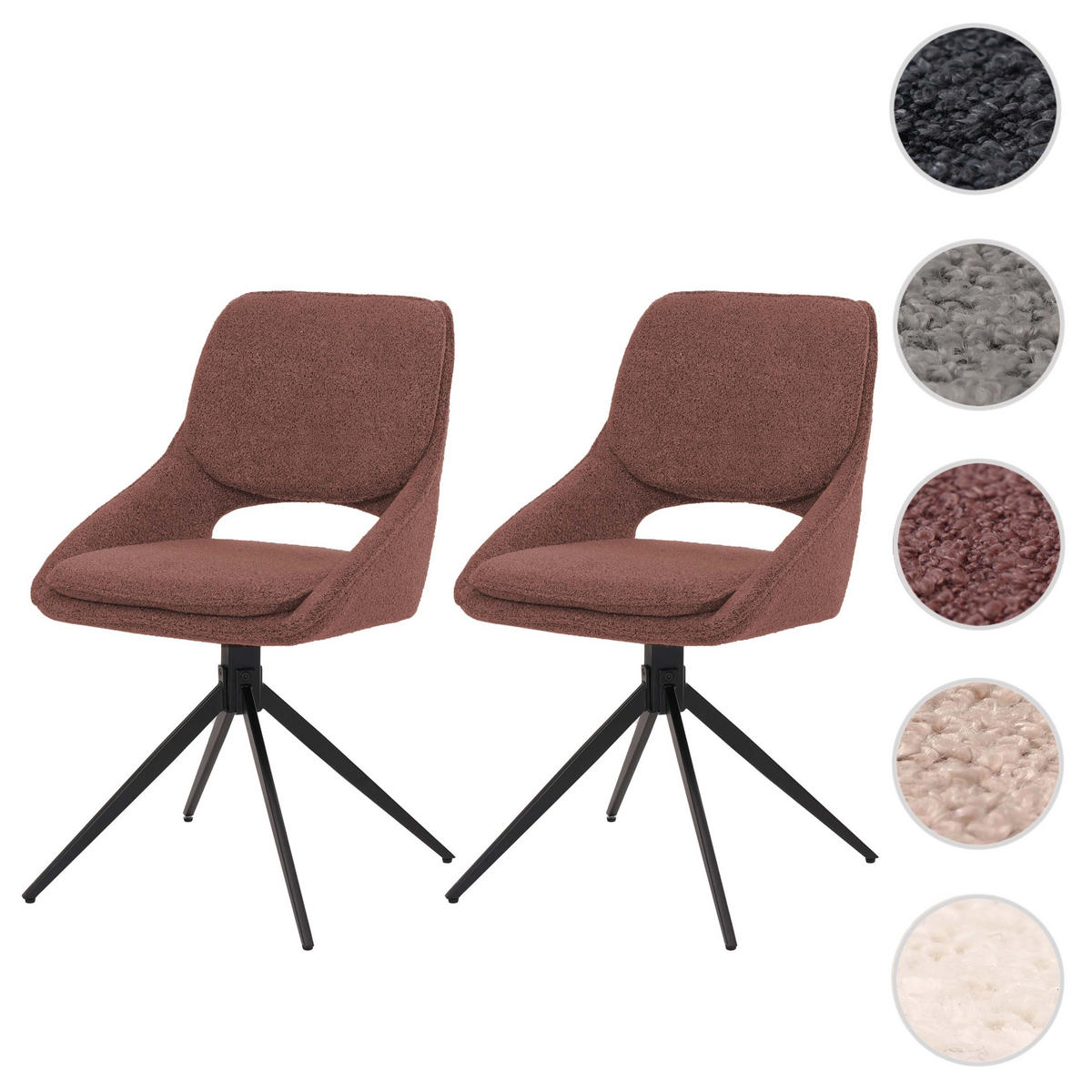 ESSZIMMERSTUHL Braun 2er-Set - Braun, Textil (55/87/55cm) - MCW