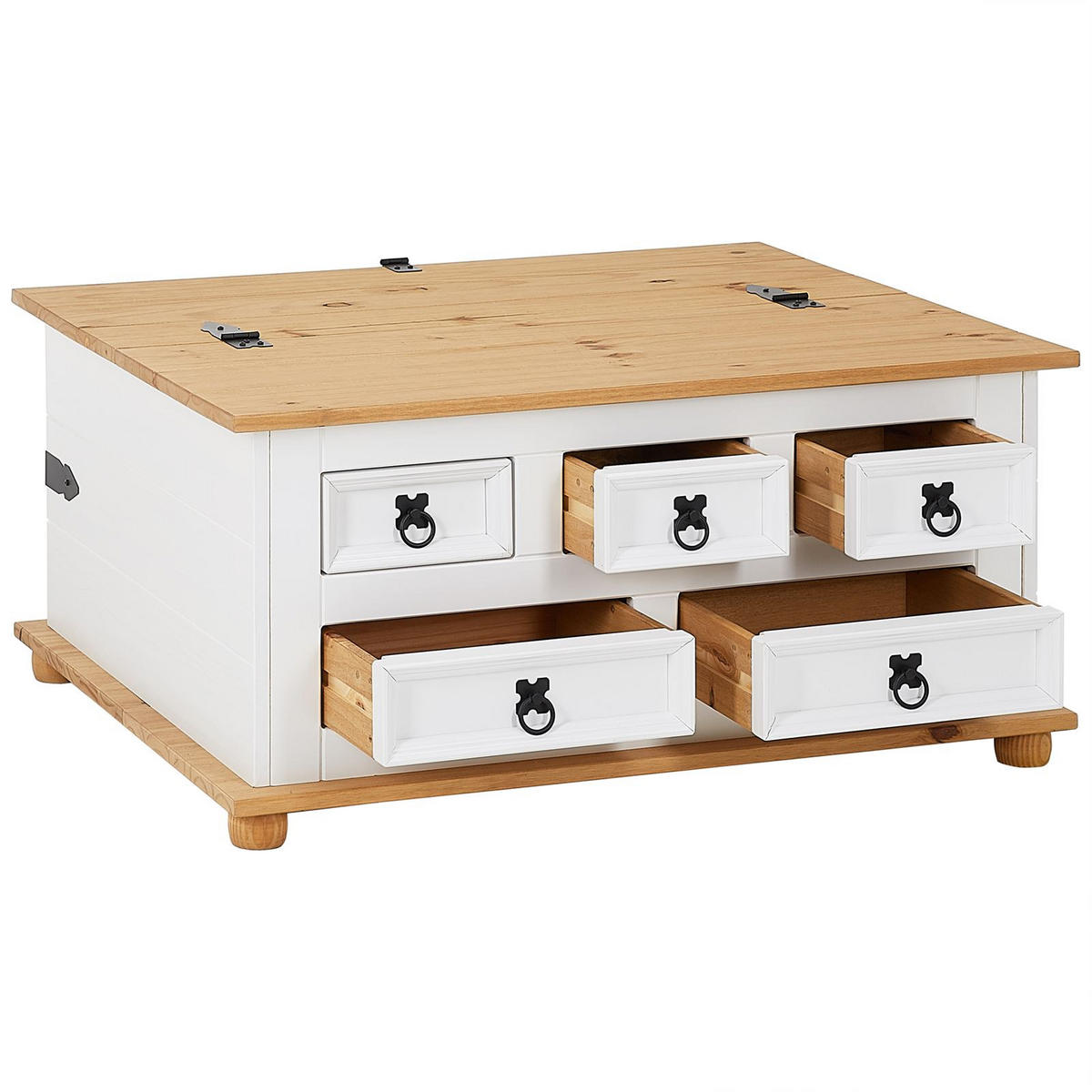 TRUHENTISCH TEQUILA - Weiß/Braun, Holz (72/92/44cm) - IDIMEX
