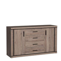 KOMMODE MALAGA 157/91/45cm mit 4 Schubladen 2 Türen Braun - Braun, Holzwerkstoff (157/91/45cm) - MASSENO