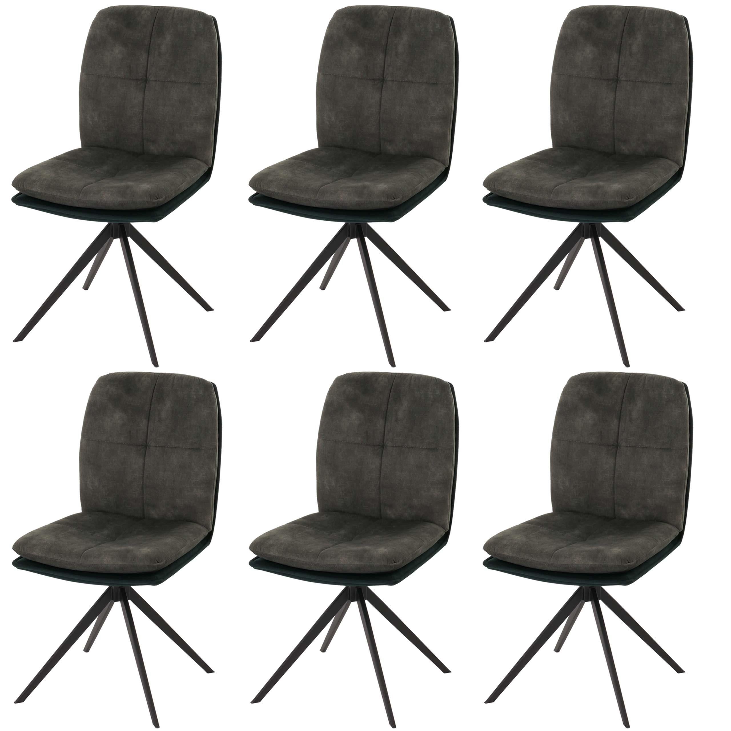 ESSZIMMERSTUHL Grün 6er-Set - Grün, Textil (47/90/56cm) - MCW