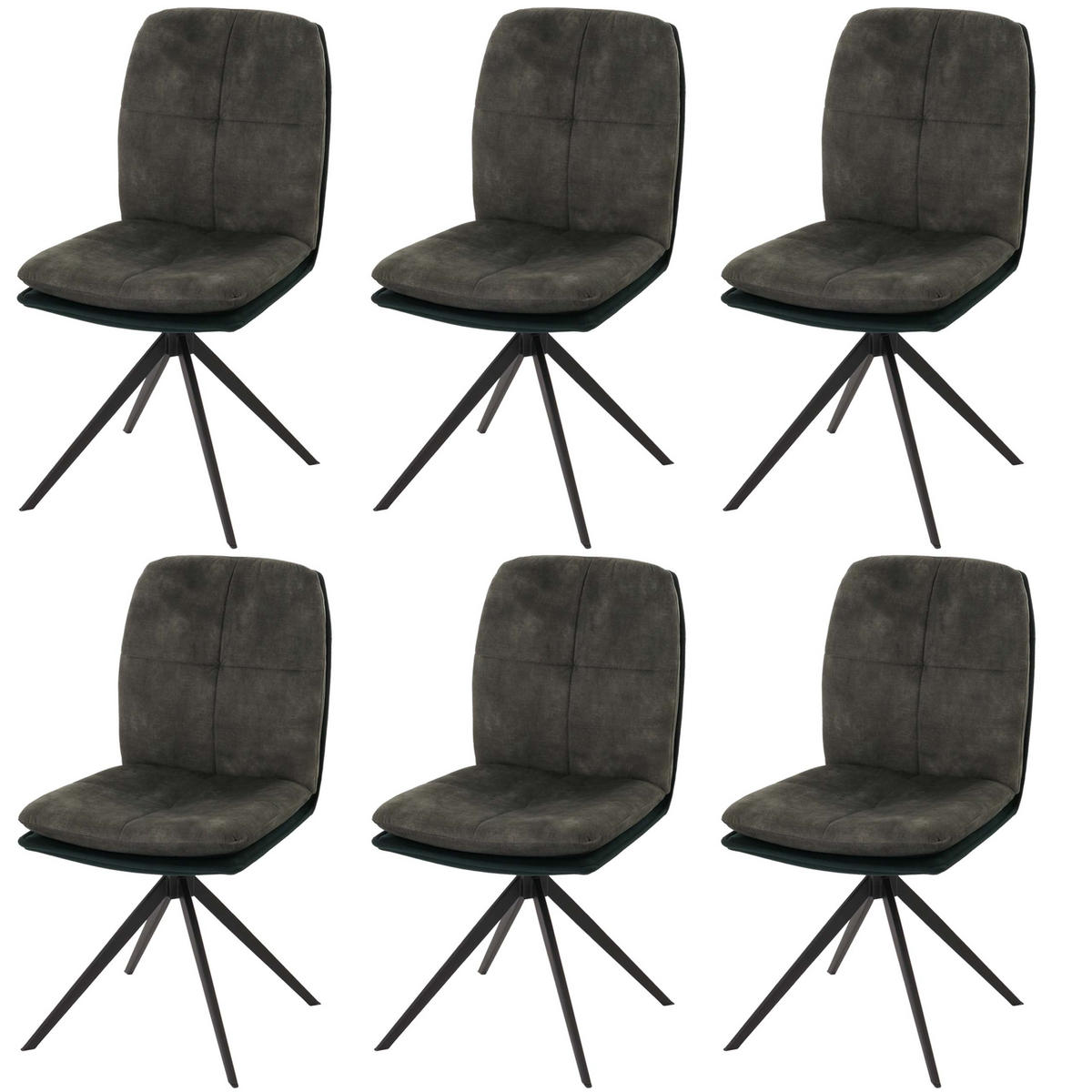 ESSZIMMERSTUHL Grün 6er-Set - Grün, Textil (47/90/56cm) - MCW