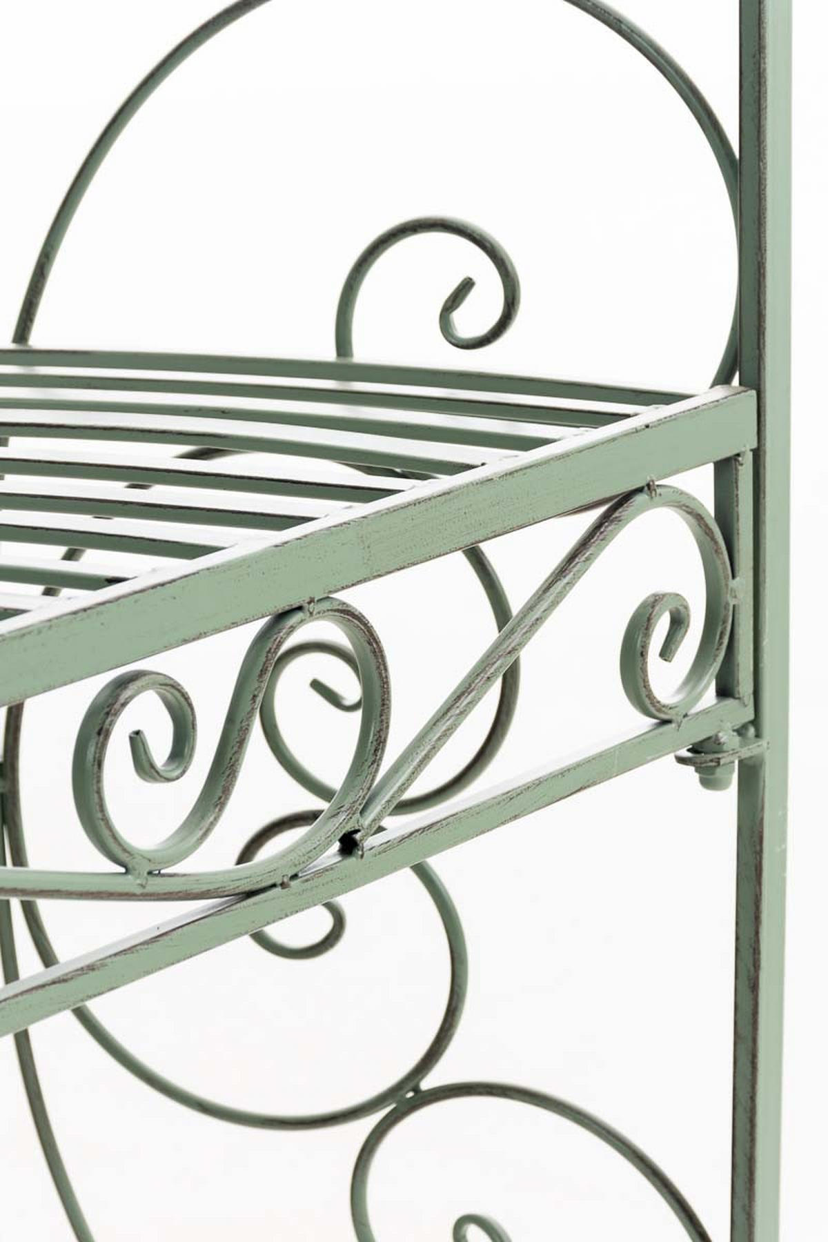 HALBPAVILLON mit Sitzbank Boston Metall Antik-grün Gartenbank - Grün, Metall (120/178/58cm) - DELUKE