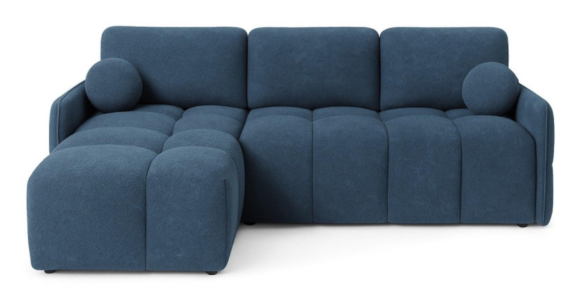 ECKSOFA Granat MONO Mit Schlaffunktion Und Dekokissen Links - Blau, Textil (220/145cm) - Sepro Meble