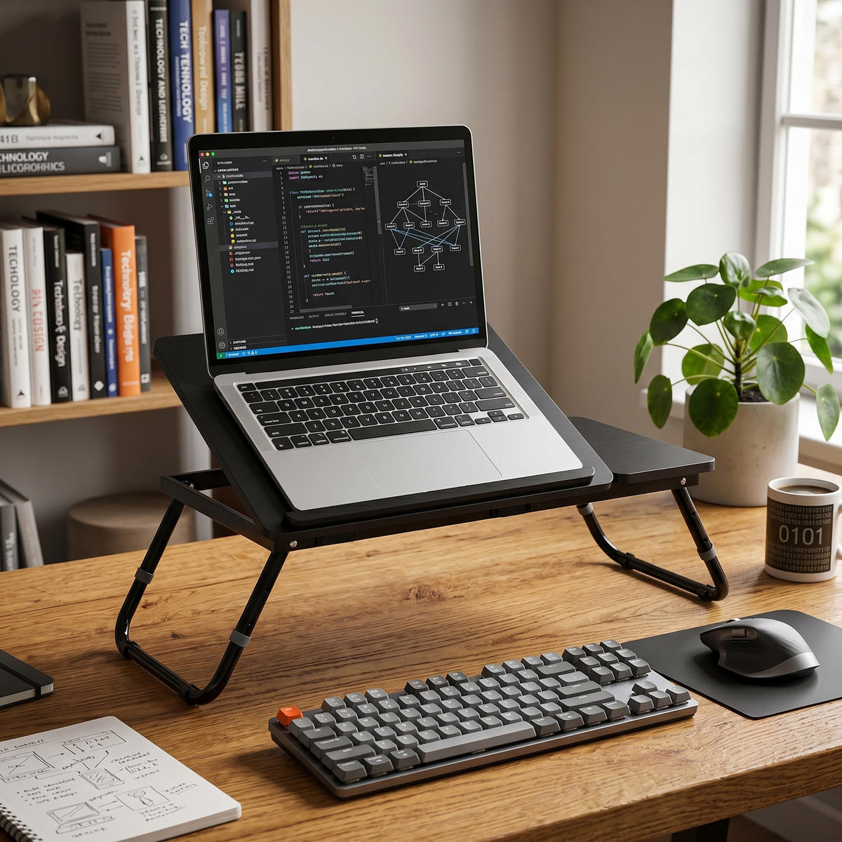 LAPTOPTISCH Schwarz höhenverstellbar klappbar 75x35 cm - Schwarz, Holzwerkstoff/Kunststoff (35/75/40cm) - Relaxdays