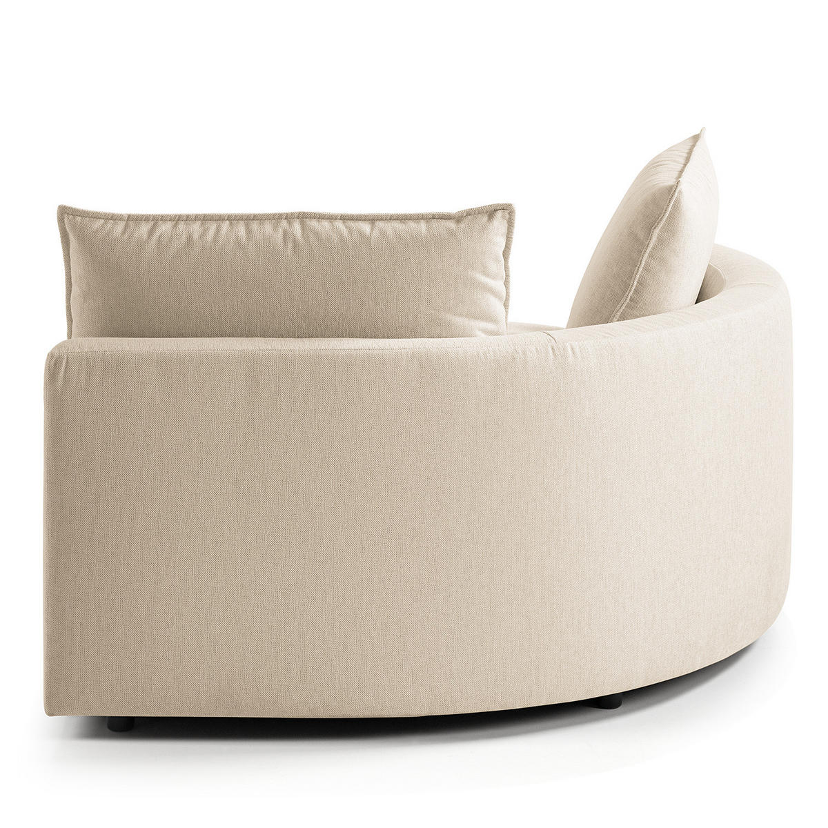 OTTOMANE - modular - Beige/Schwarz, Kunststoff/Textil (126/82/154cm) - home24