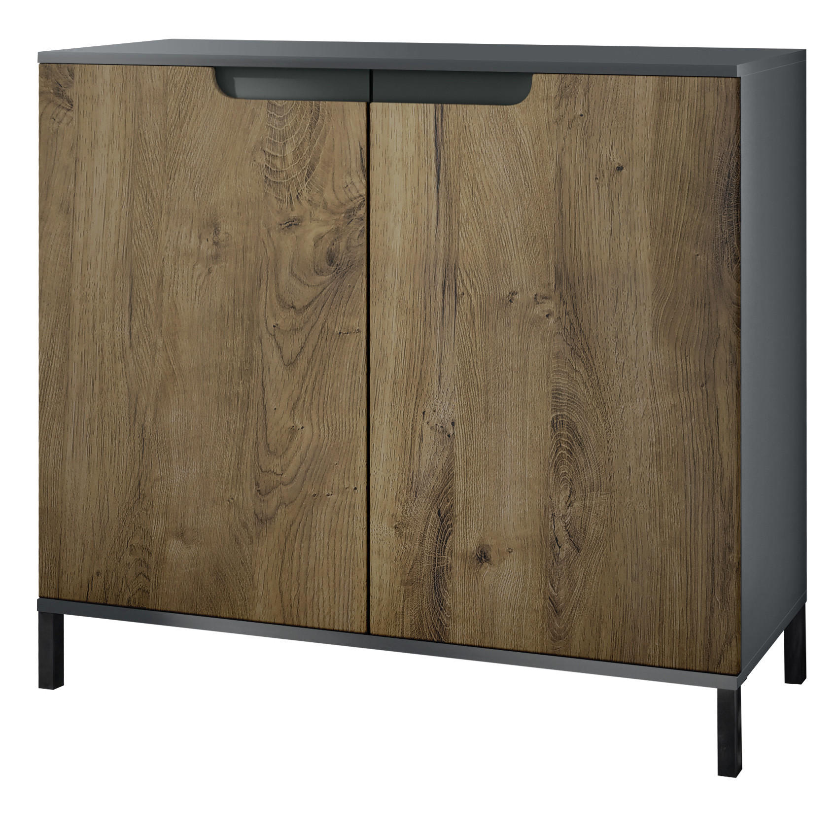 KOMMODE Sylt Eiche Ribbeck - Alteiche, Holzwerkstoff (92.5/83.5/35cm) - Vladon