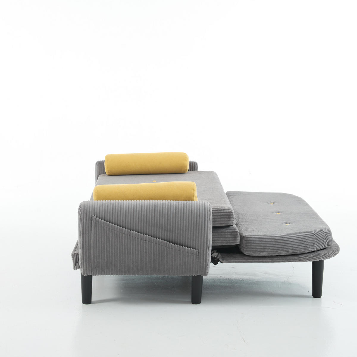 SCHLAFSOFA 133,5/77/85 cm Grau Cord mit Stauraum - Grau, Textil (77/85/133.5cm) - Oxeza