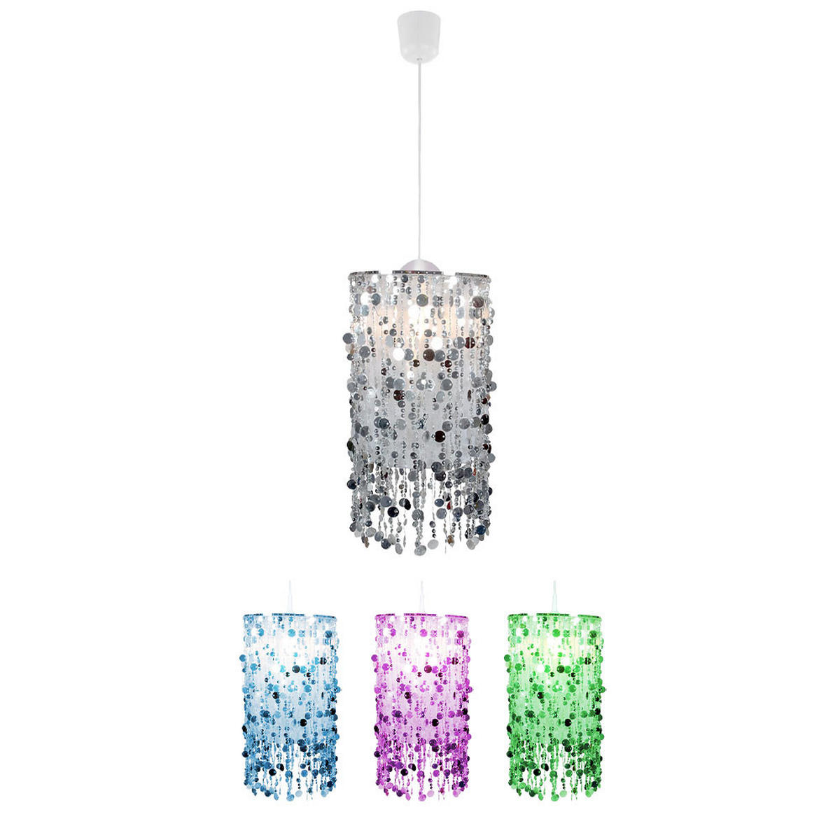 RGB LED HÄNGELEUCHTE Metall Silber - Silberfarben, Metall (27/27/52cm)