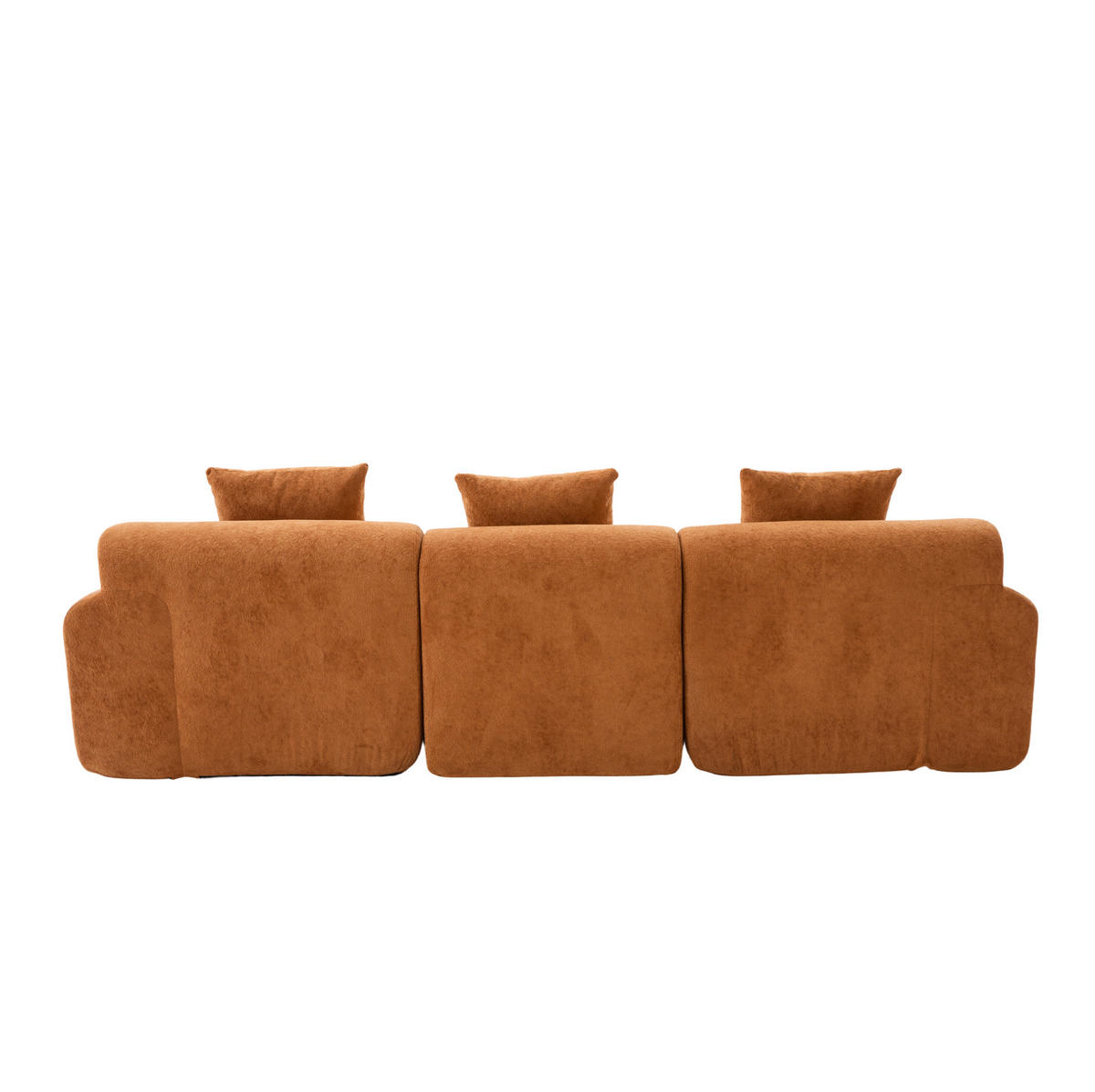 KUTNA garnitura 268/102/78 cm narančasta od tkanine modularna bez montaže - narančasta, tekstil (100/97cm) - OKWISH