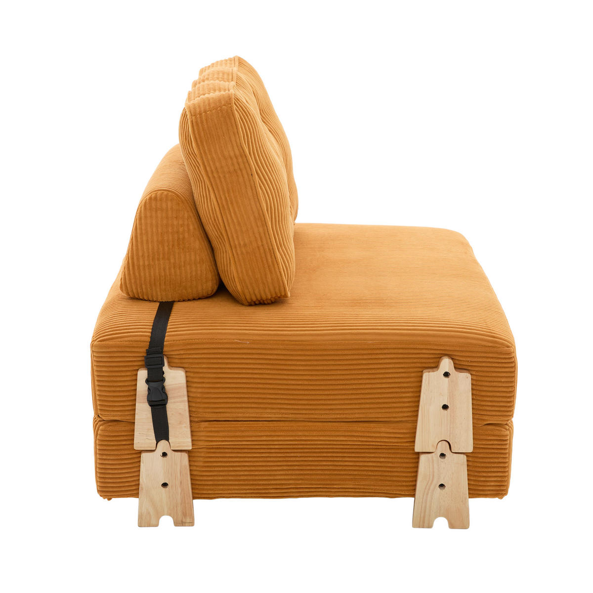 SCHLAFSESSEL ausklappbar mit Holzgestell, DE-42596, Orange - Orange, Holzwerkstoff (90/84/86cm) - ComfortXL