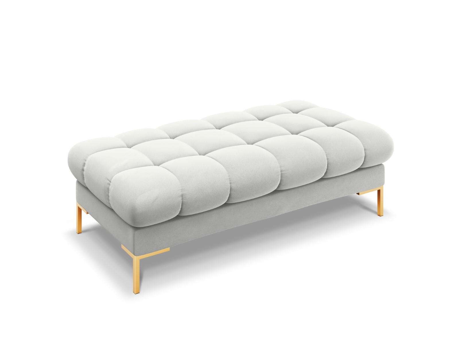 BANK Mamaia aus Samt silber 2 Sitzplätze - Silberfarben, Textil (133/41/62cm) - Micadoni