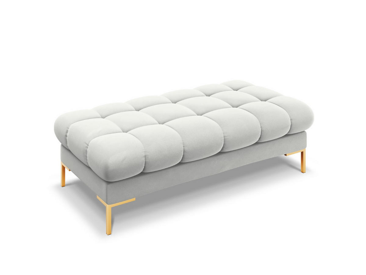 BANK Mamaia aus Samt silber 2 Sitzplätze - Silberfarben, Textil (133/41/62cm) - Micadoni