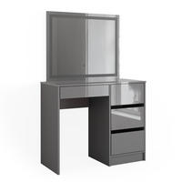 SCHMINKTISCH Sherry Grau 90 cm mit LED-Spiegel - Grau, Holzwerkstoff (90/75/40cm) - Vicco