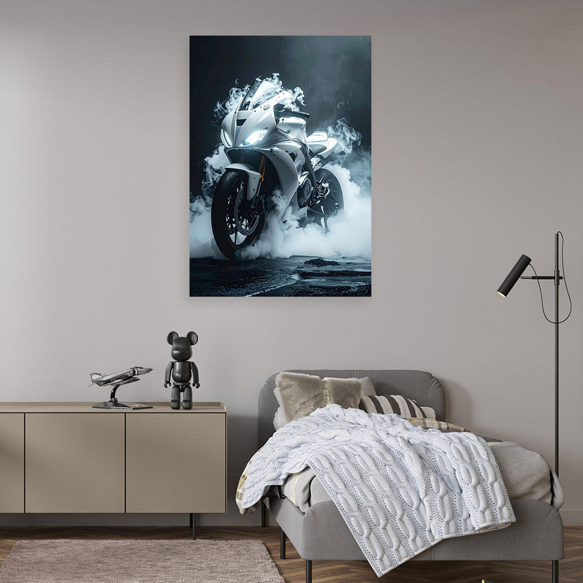 LEINWANDBILD Kraftfahrzeuge 80x120cm - Weiß, Textil (80/120cm) - Feeby