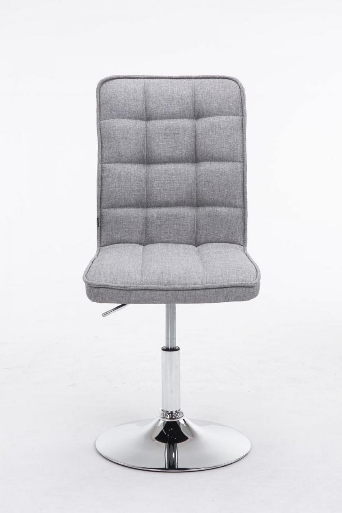 DREHSTUHL Stoff hellgrau - Chromfarben/Hellgrau, Textil/Metall (43/90/59cm) - CLP