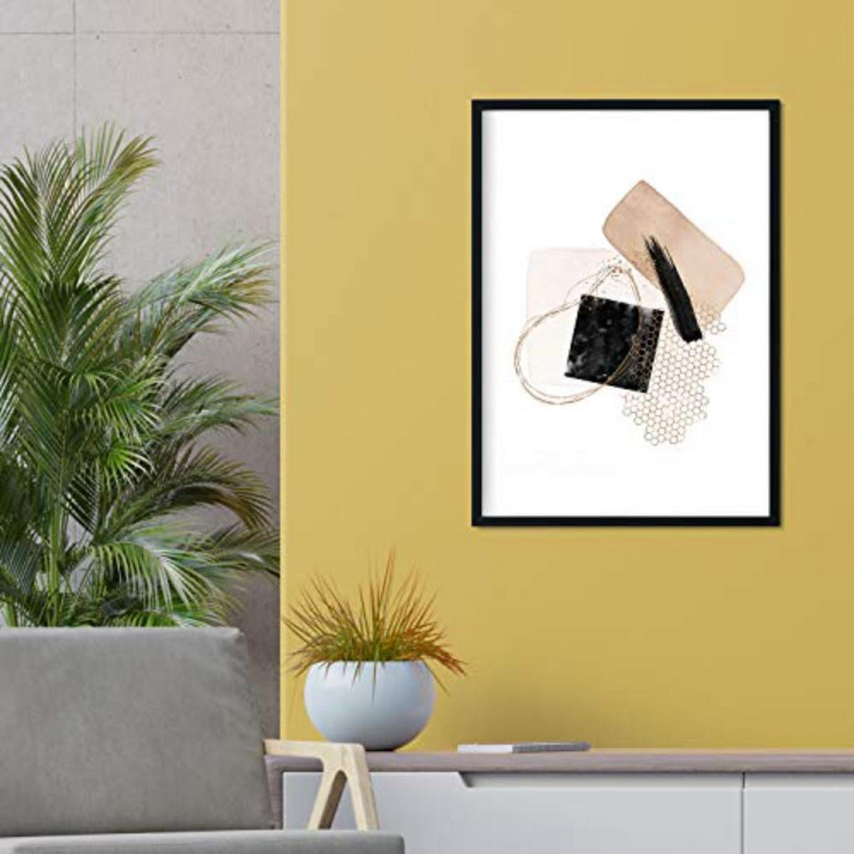 POSTER Set mit 4 Blätter und abstrakten Formen mit braunen Tönen A3 Rahmenlos - Klar, Papier (29.7/3cm) - Nacnic