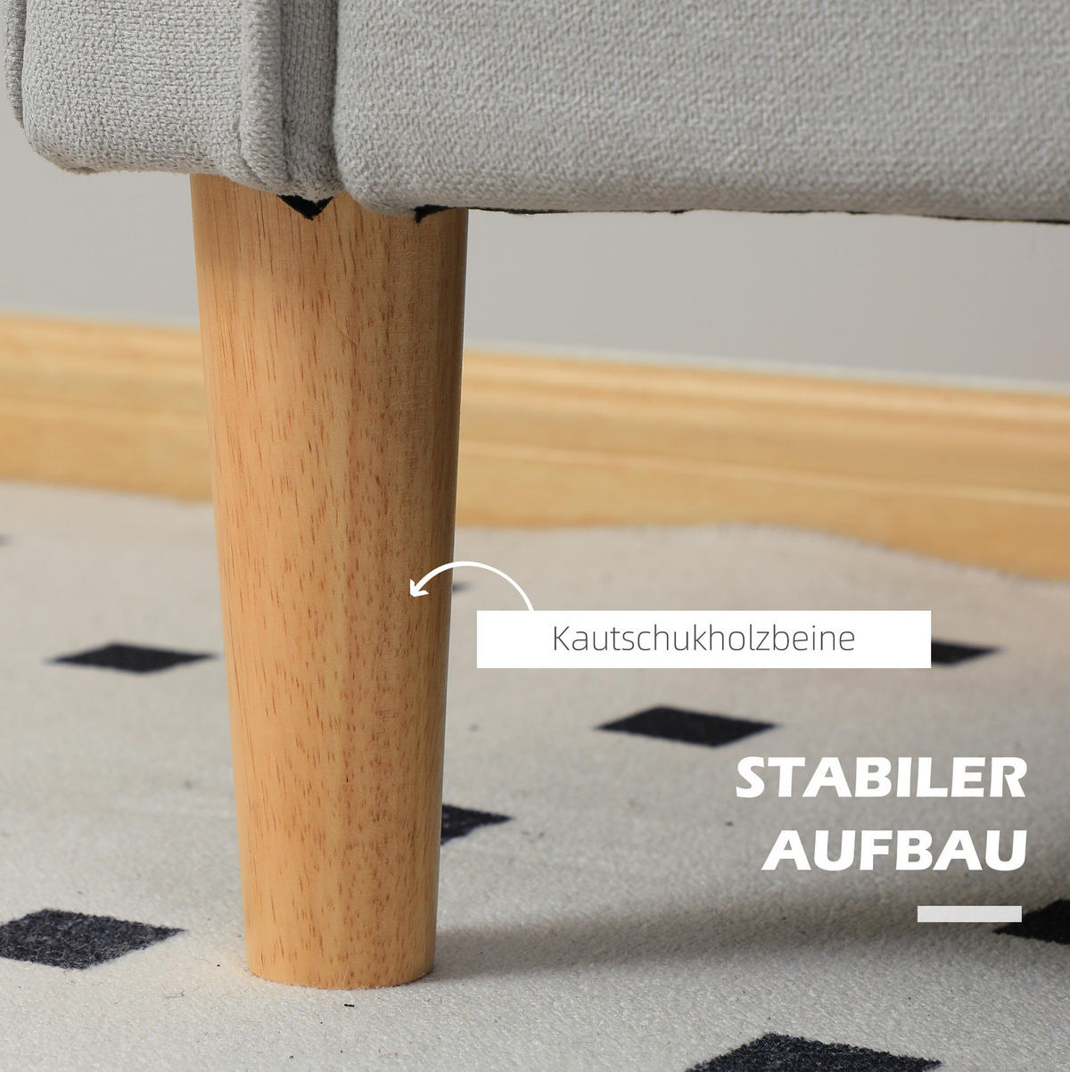 SOFA 2-Sitzer mit Stauraum 117 cm Samtoptik Hellgrau - Hellgrau, Holzwerkstoff (117/78/62cm) - Meubliv