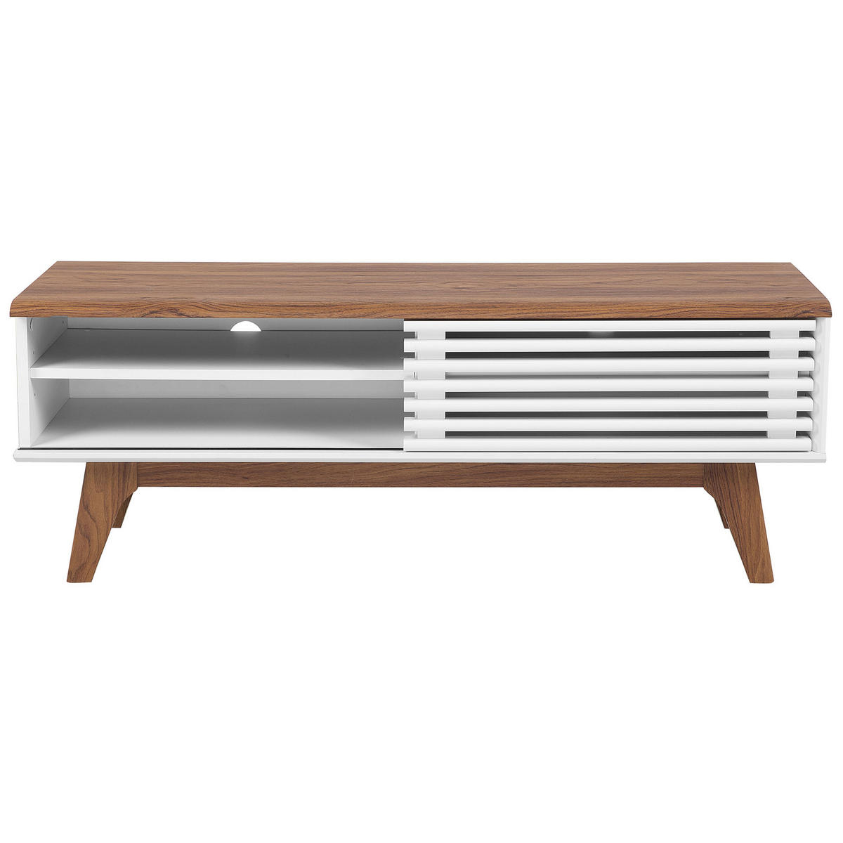 TV-MÖBEL Weiß, DunkelbraunTOLEDO 35/117/44 cm - Weiß, Holzwerkstoff (117/44/35cm) - Beliani