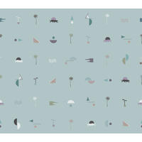 FOTOTAPETE Symbolen 300 x 106 cm - Blau, Papier (300/106cm) - Sanders & Sanders