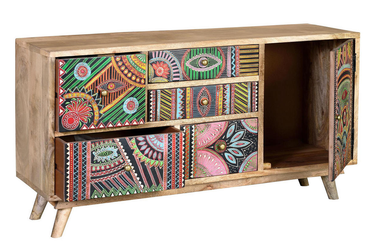 KOMMODE aus Mangoholz - Braun, Holz (100/55/32cm) - Giner y Colomer
