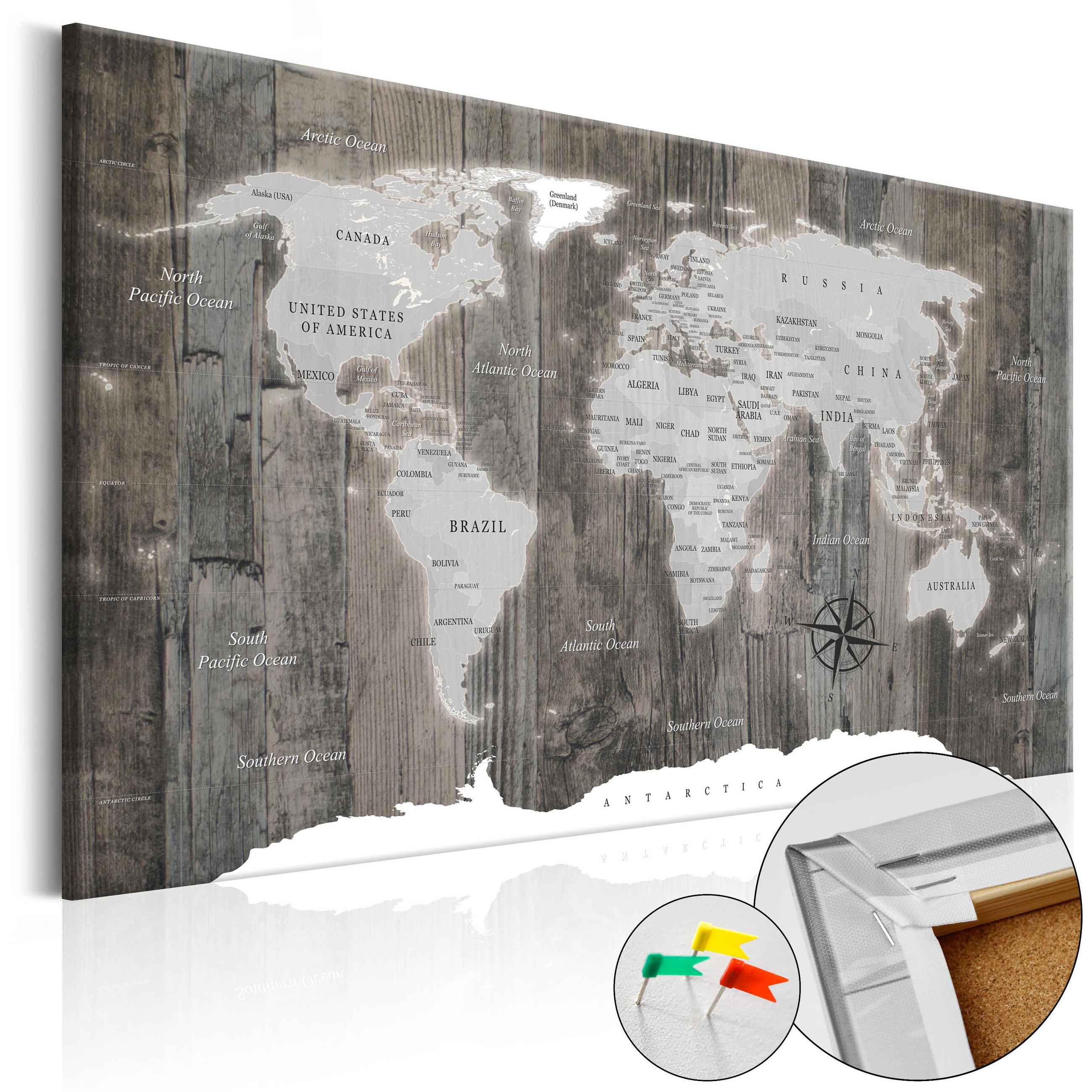 PINNWANDBILDER Braun 60/40 cm - Braun/Grau, Naturmaterialien/Textil (60/40cm) - KUNSTLOFT