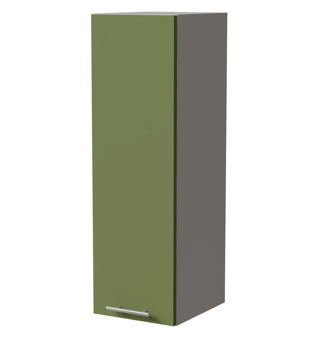 HÄNGESCHRANK Brerra W4/30 Grau / RAL 6025 farngrün Matt 30 / 32,5 / 96cm - Grau/Grün, Holz/Holzwerkstoff (30/96/32.5cm) - Feldmann-Wohnen