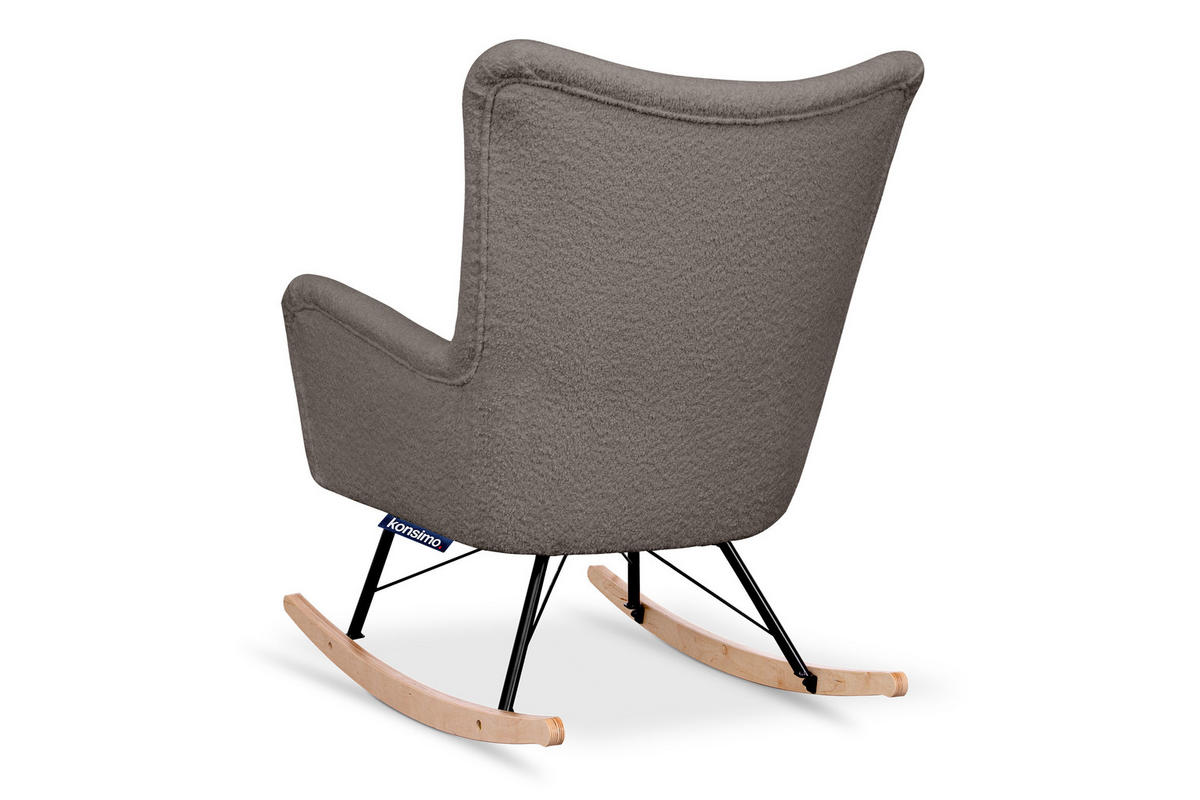 SCHAUKELSESSEL ADDUCTI breiter Sitz für mehr Komfort, Braun - Eichefarben/Braun, Holz/Textil (75/94/112cm) - KONSIMO®