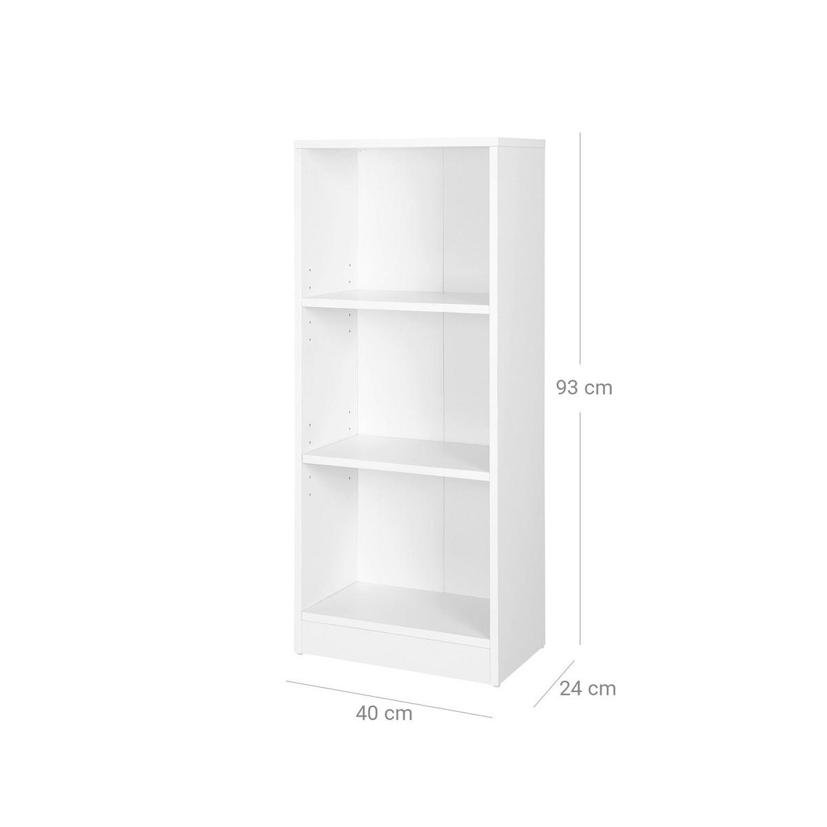 BÜCHERREGAL - Weiß, Holzwerkstoff (24/93/40cm) - Hansiro