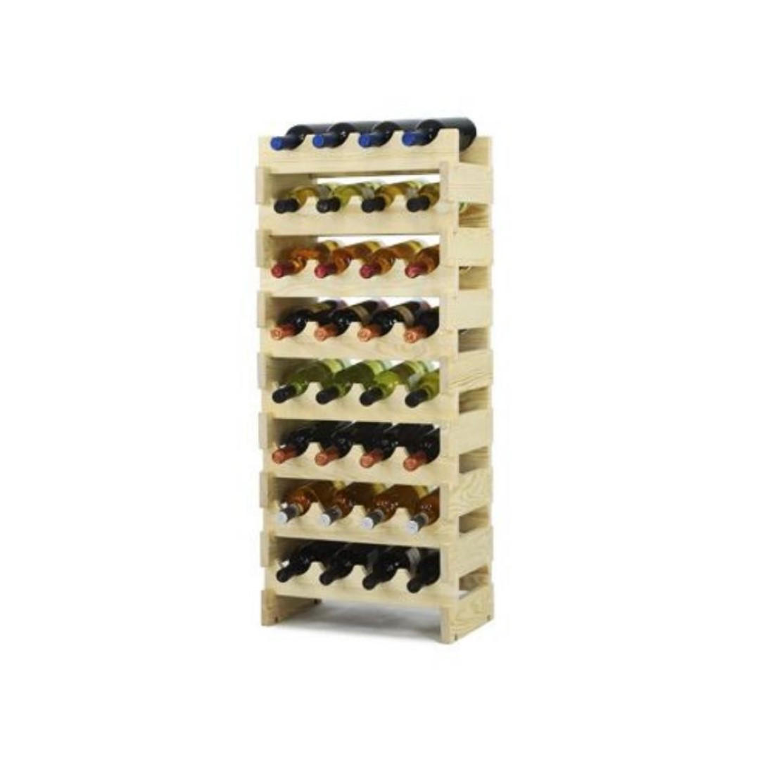WEINREGAL Vinoteca Flex 90x47x29 cm 32 Flaschen Massives Kiefernholz Natur Unbehandelt - Naturfarben, Holz (47/90/29cm) - PROREGAL