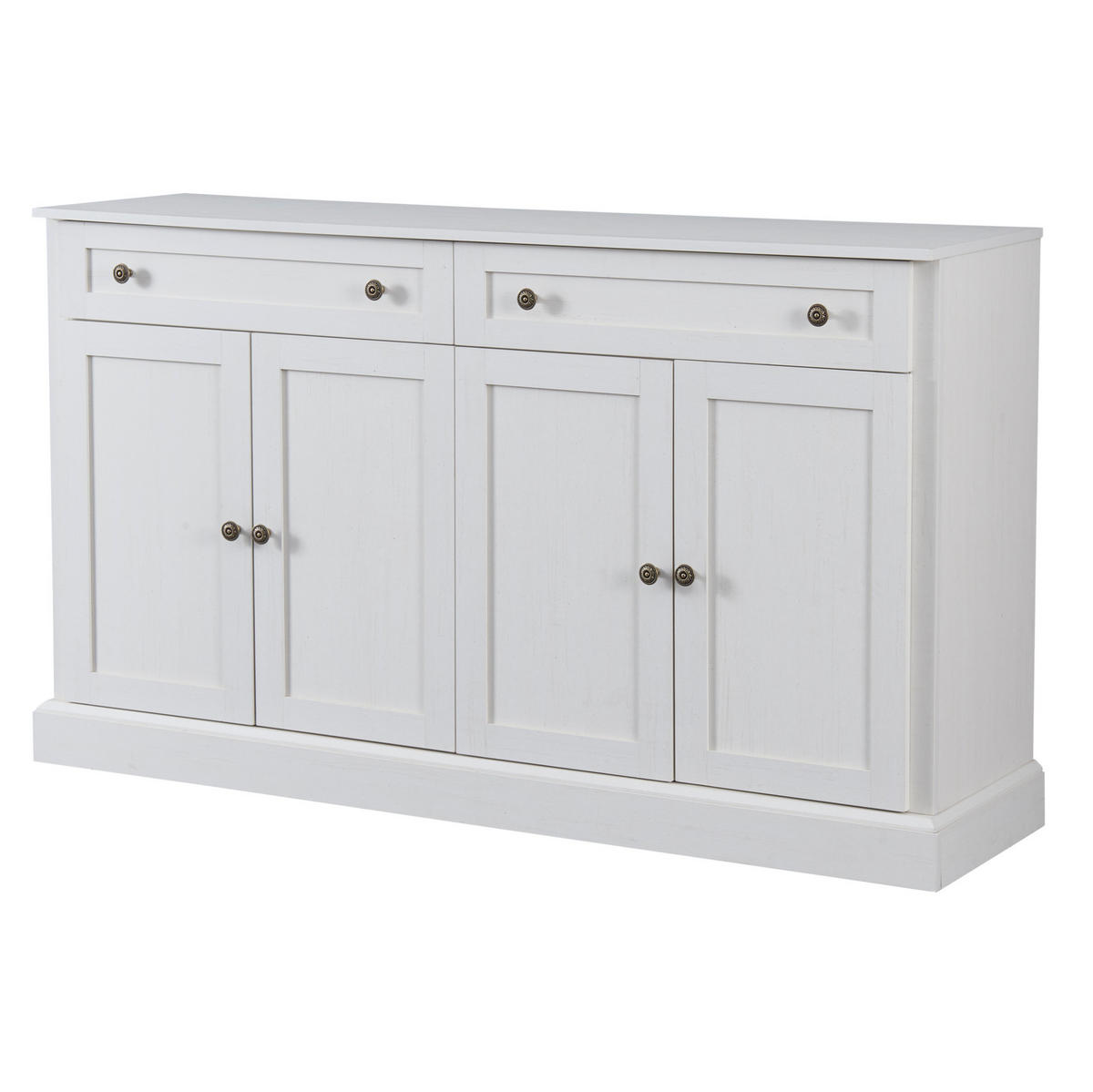 SIDEBOARD 150/40/86 cm antikweiß aus Holzwerkstoff mit 4 Türen - Weiß, Holzwerkstoff (150/86/40cm) - OKWISH