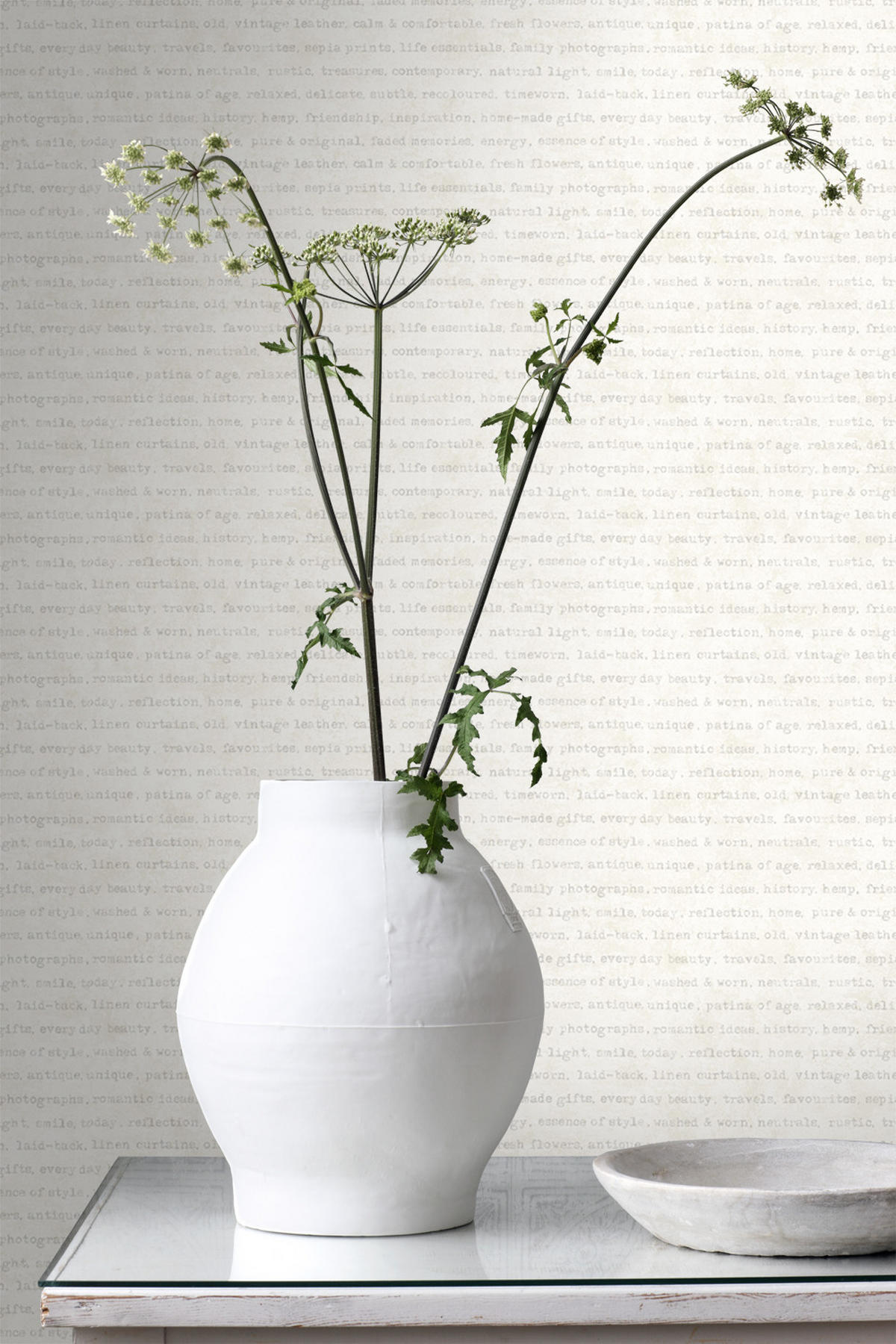 TAPETE Texte 53 cm x 10.05 m - Beige, Papier (53/1000cm) - ESTAhome