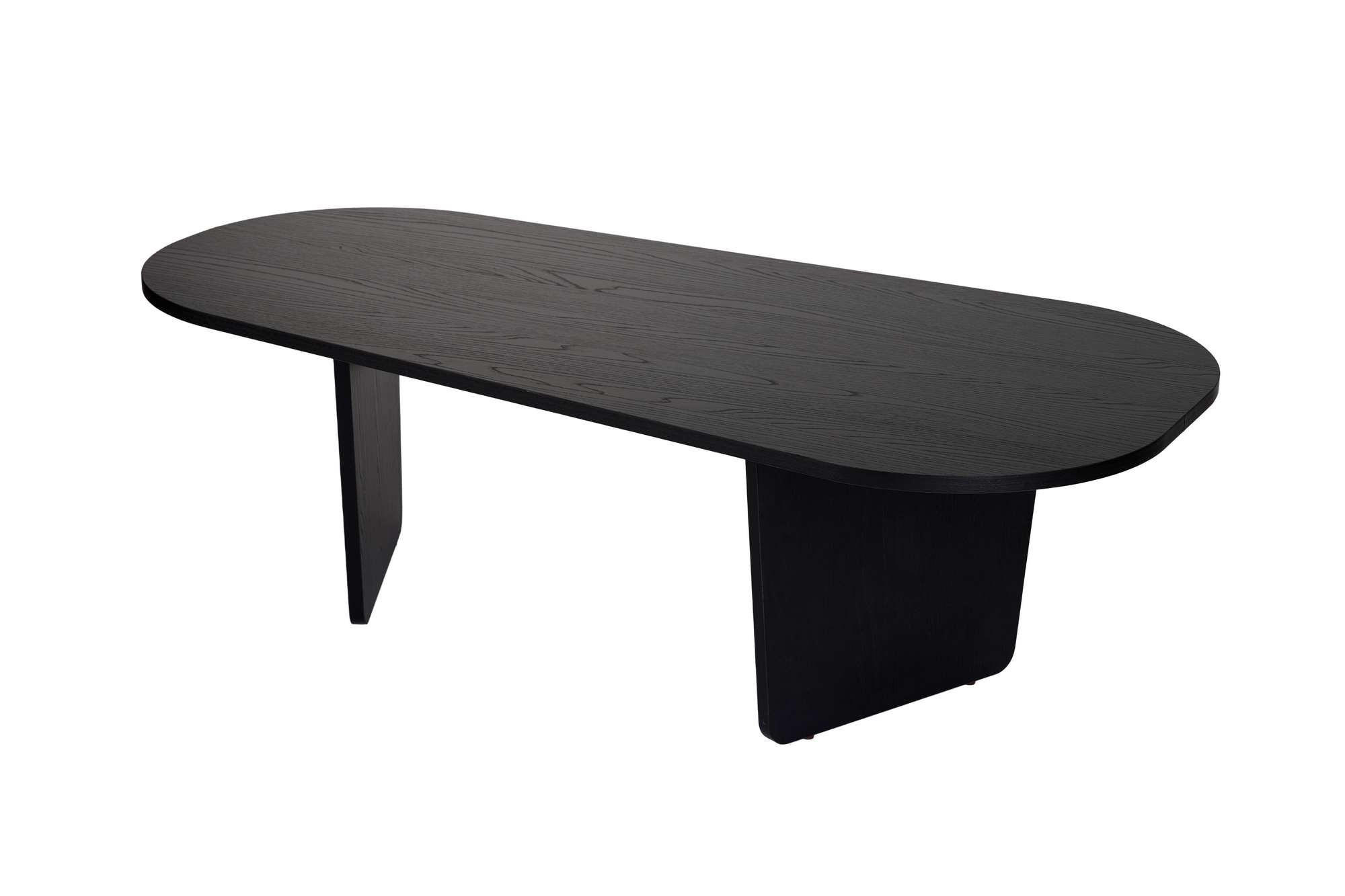 COUCHTISCH ovalis Schwarz - Schwarz, Holz (130/65/40cm) - Habitat Garten