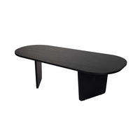 COUCHTISCH ovalis Schwarz - Schwarz, Holz (130/65/40cm) - Habitat Garten