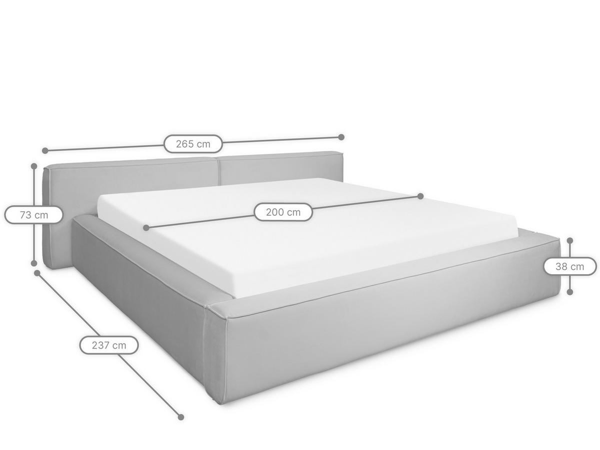 POLSTERBETT Jodie XL Low Braun 200/200 cm Samt mit Bettkasten - Braun, Textil/Metall (200/200cm) - wonello