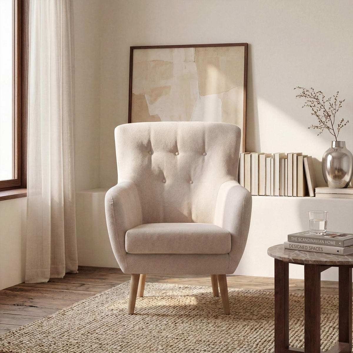 LESESESSEL Astrid Beige 73 cm x 100 cm - Beige, Textil (73/100/83cm) - Klast Home