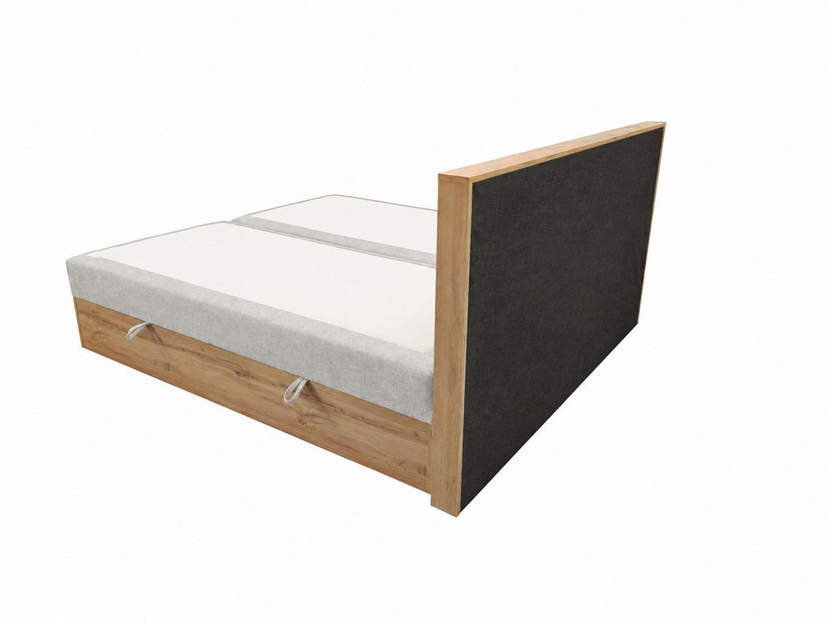BOXSPRINGBETT Loly 180x200 cm H4 Taschenfederkern Hellgrau - Hellgrau, Textil (180/200cm) - KS Home Concept