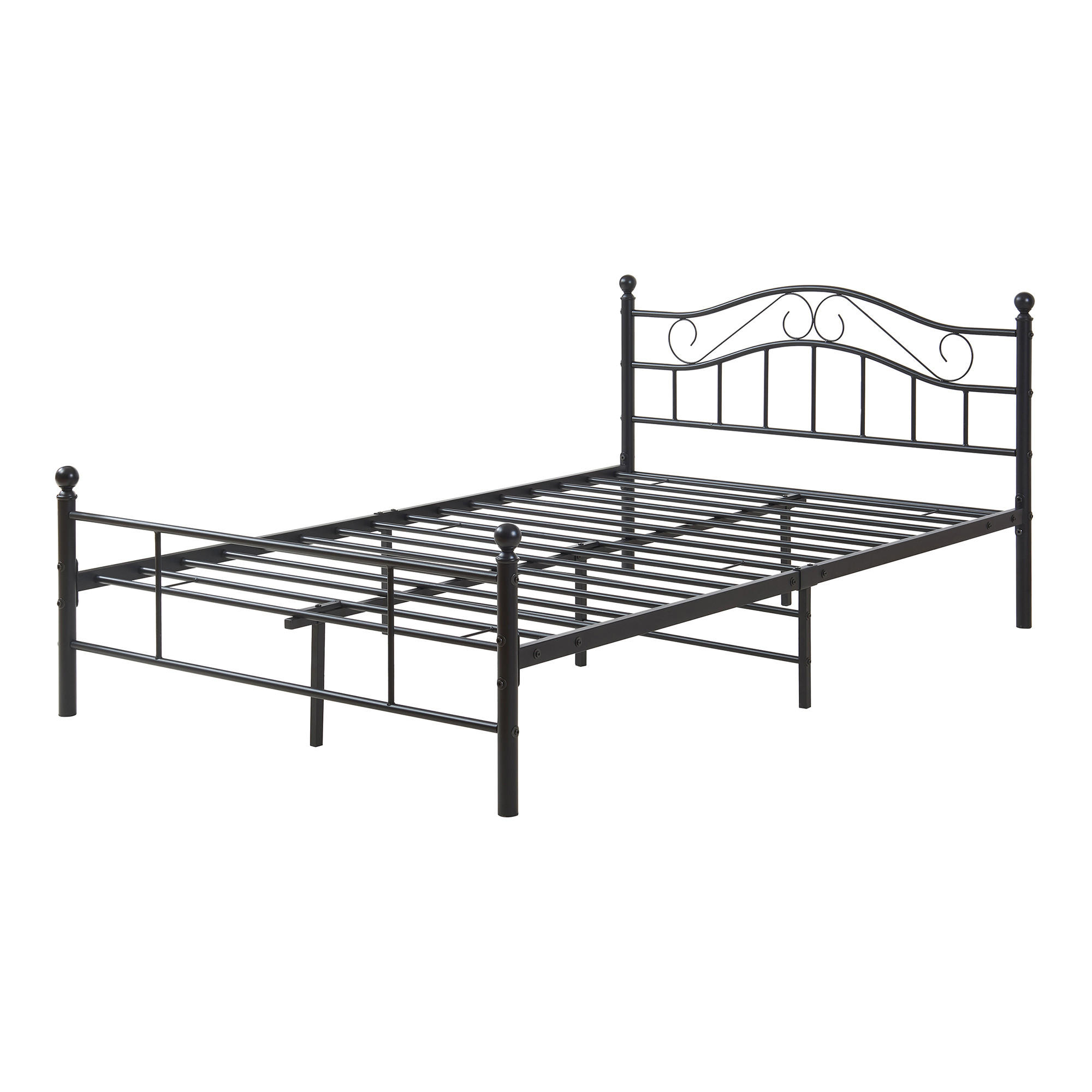 METALLBETT Florenz - Schwarz, Metall (120/200cm) - [en.casa]