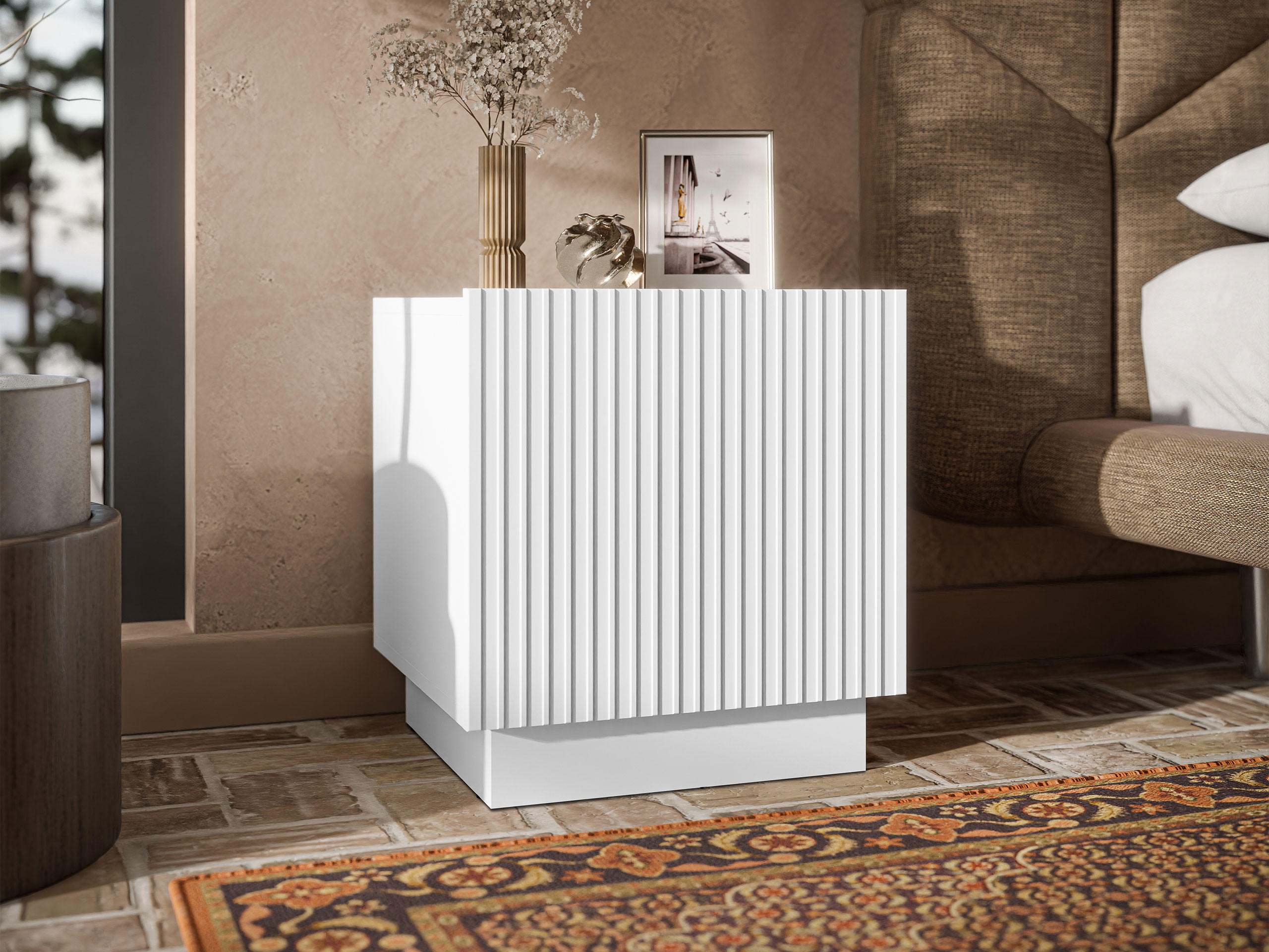 NACHTTISCH-SET Liverti 1D (2 Stück) - Schwarz/Weiß, Holzwerkstoff/Kunststoff (45/47/42cm) - MIRJAN24