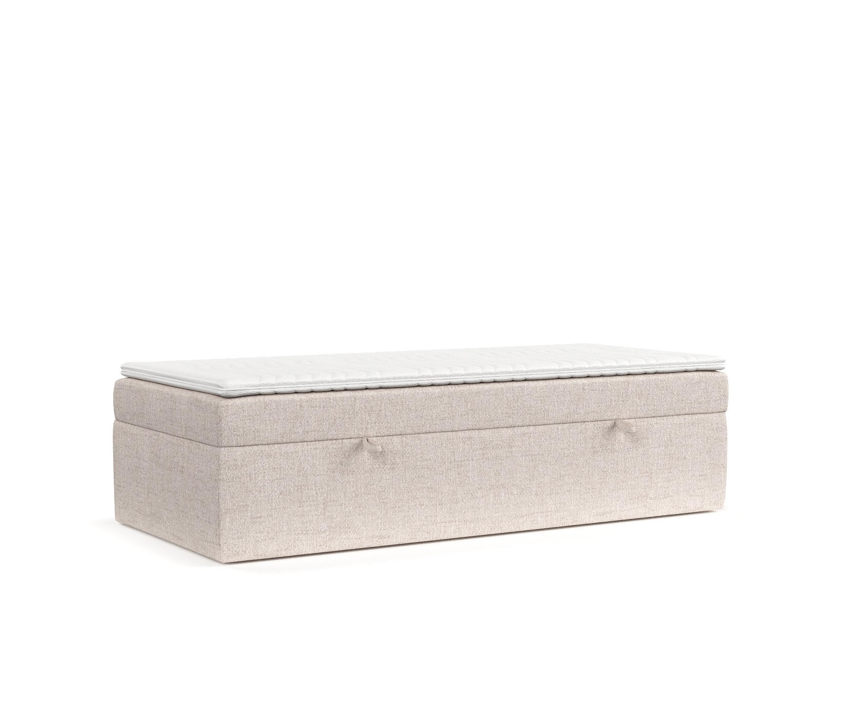 BOXBETT Lennon Beige 90/200 cm im Webstoff - Beige/Schwarz, Holz/Holzwerkstoff (90/200cm) - Maison de Reve