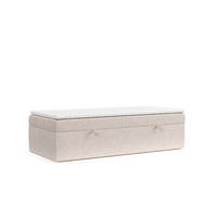 BOXBETT Lennon Beige 90/200 cm im Webstoff - Beige/Schwarz, Holz/Holzwerkstoff (90/200cm) - Maison de Reve
