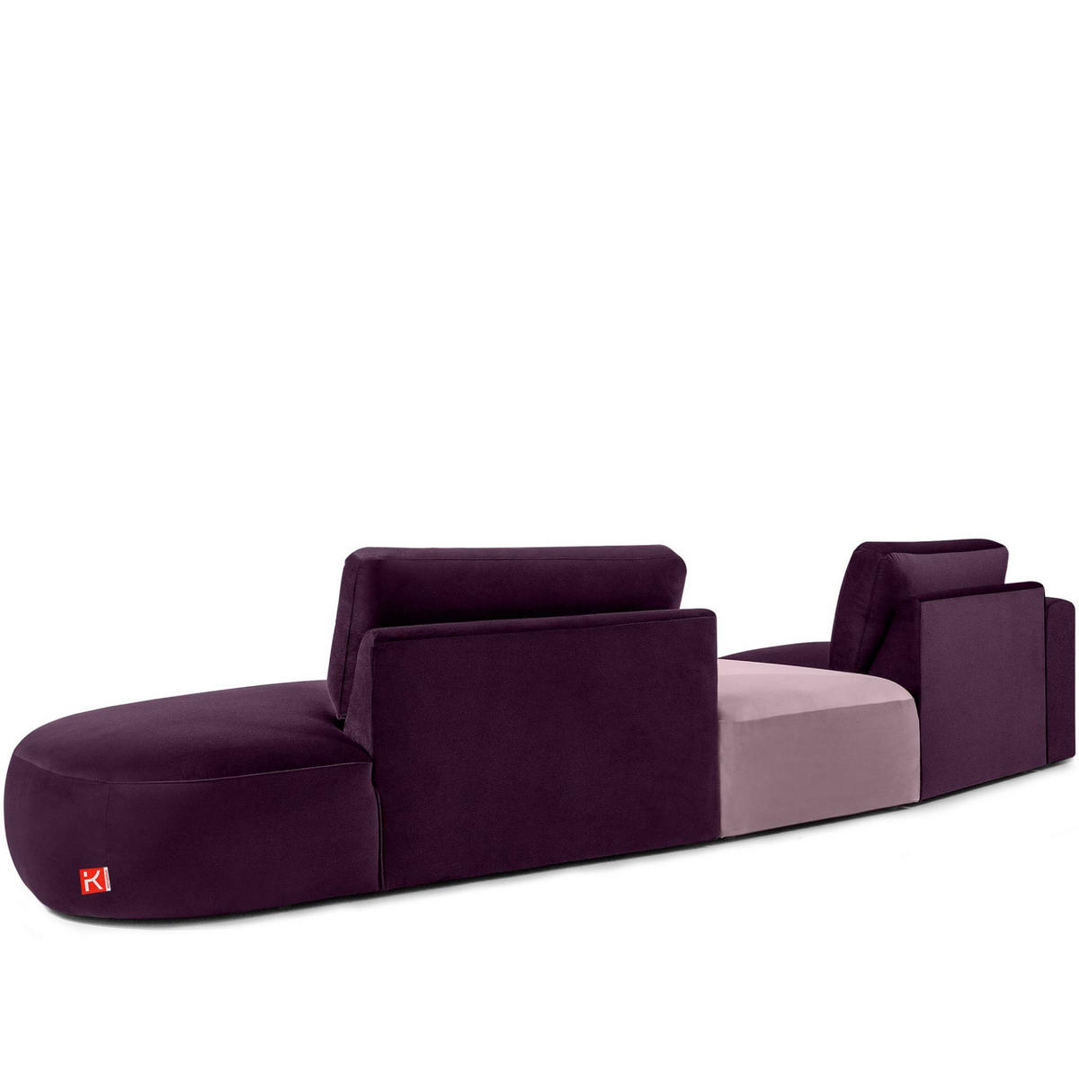 4-SITZER ECKSOFA ZUCCO Velour rechts, Violett - Violett, Textil (350/84/105cm) - KONSIMO®