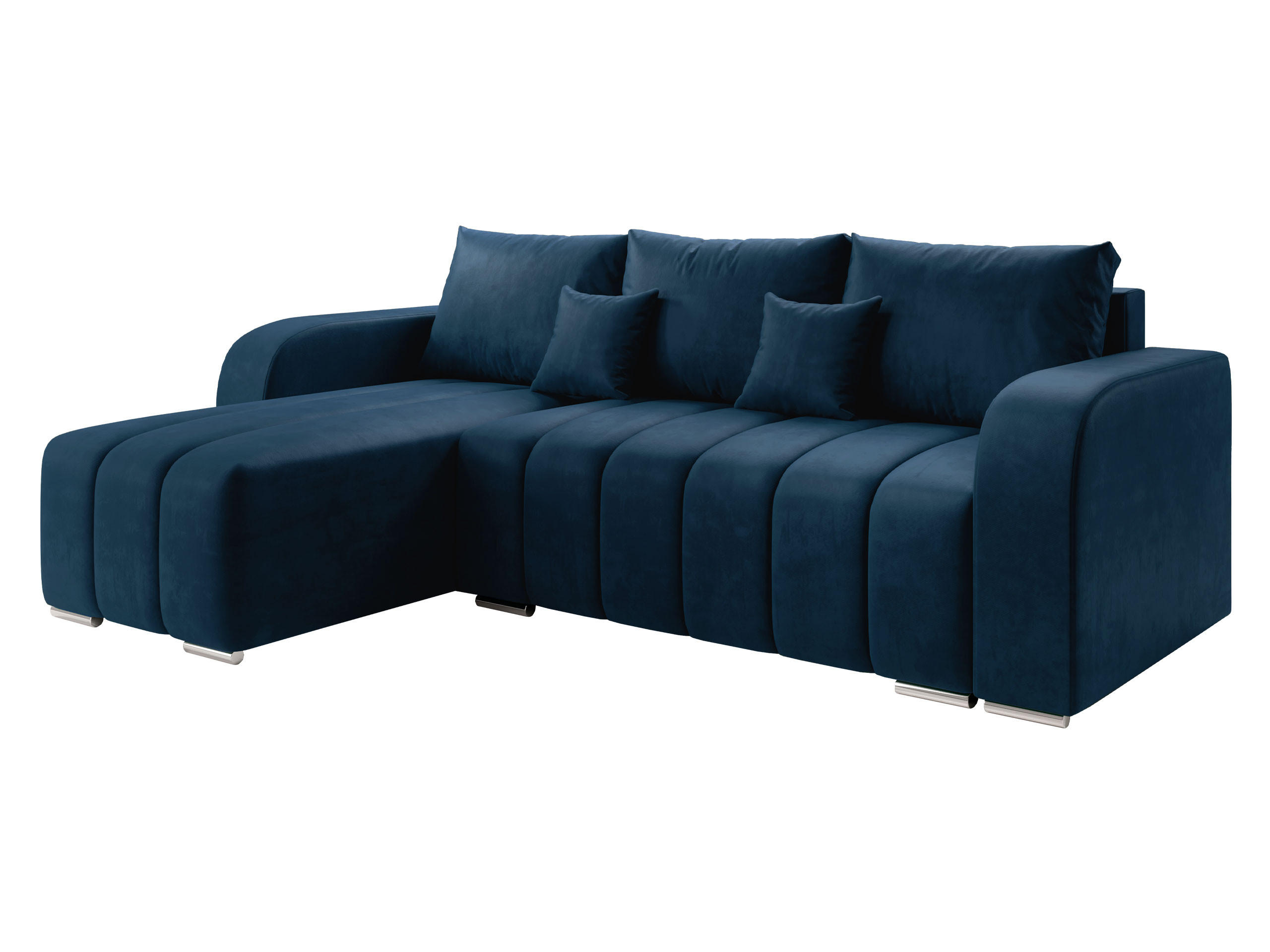 ECKSOFA Pufetto - Blau/Silberfarben, Holz/Textil (244/147cm) - MIRJAN24