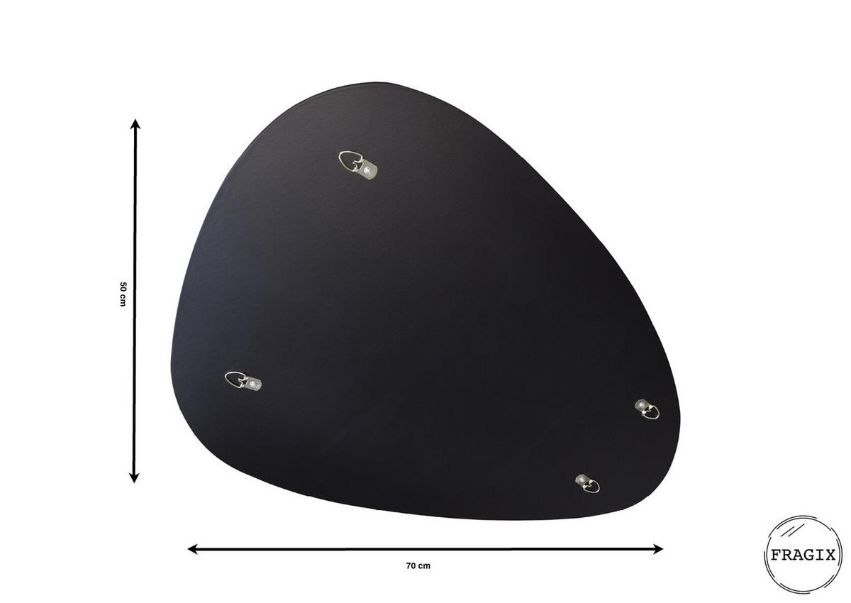 WANDSPIEGEL Sera Schwarz - Schwarz, Metall (70/50/3cm) - Fragix